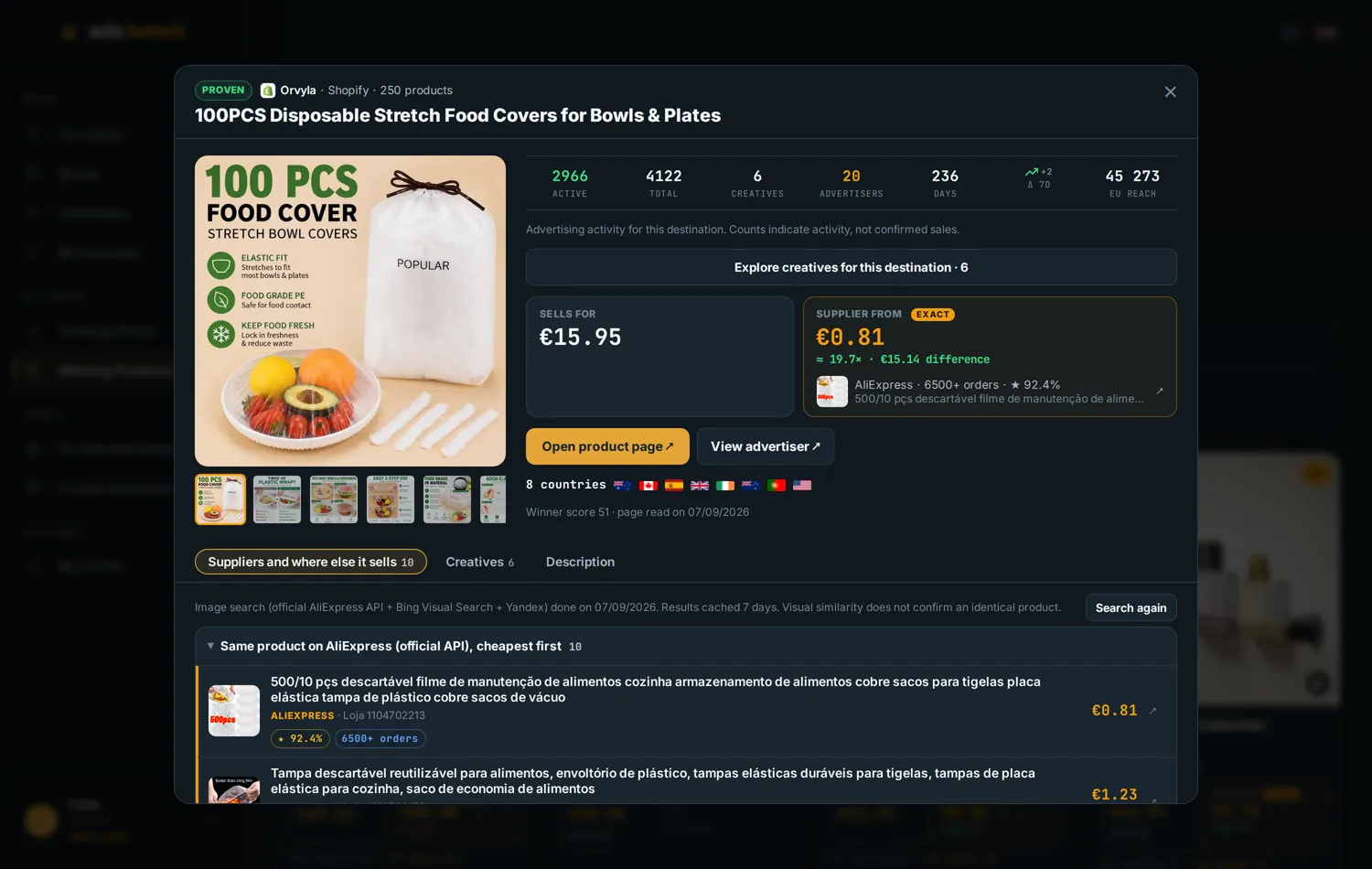 Retail and supplier listing prices in the screenshot; not a profit calculation