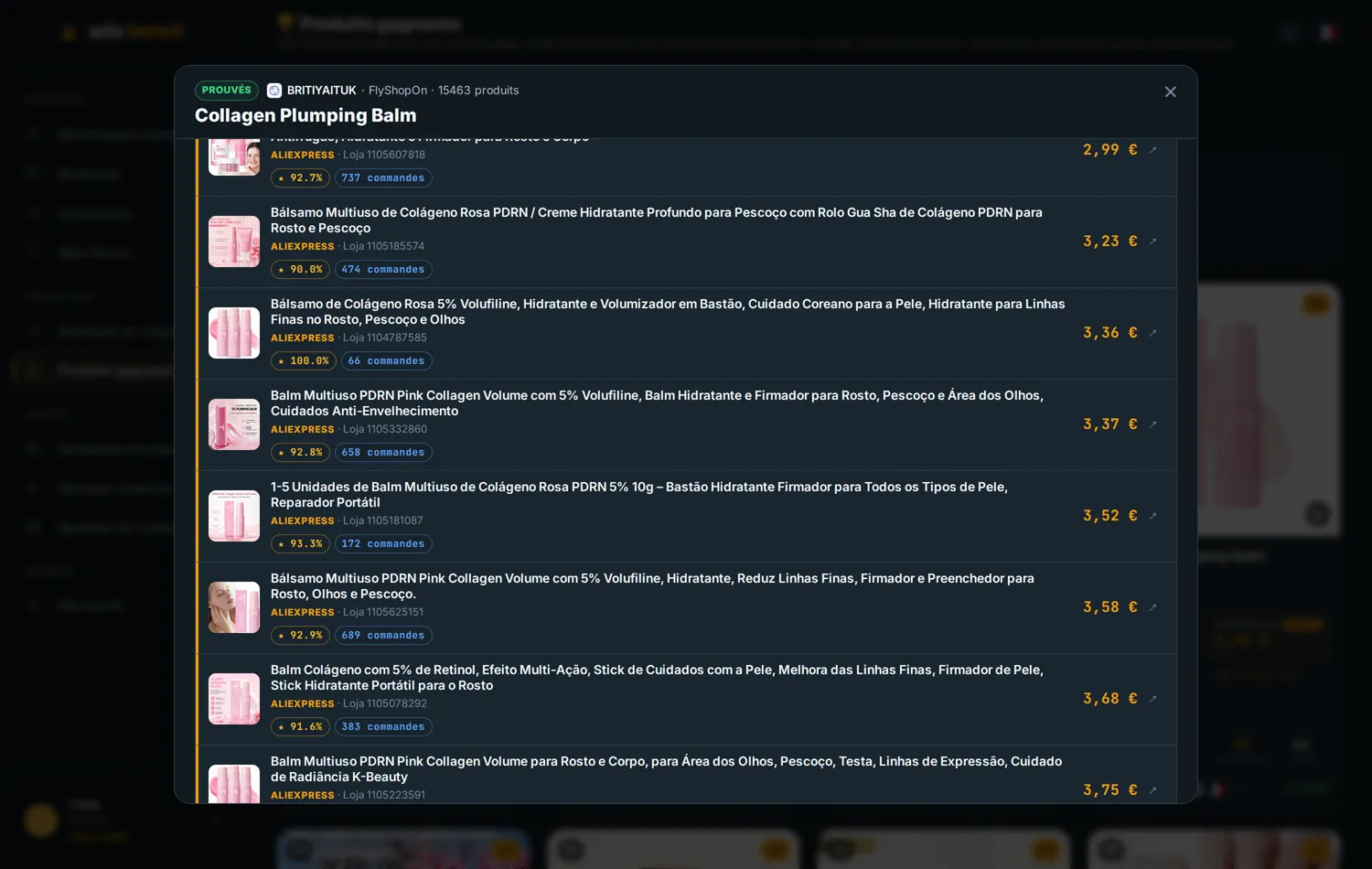 Produit associé à plusieurs annonceurs dans Ads Bench ; l’association ne prouve pas le dropshipping