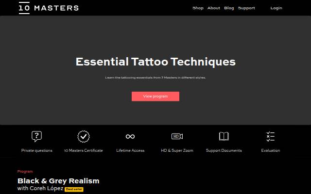 10 Masters storefront