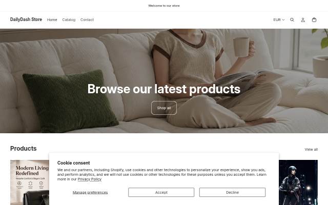 DailyDash Store storefront
