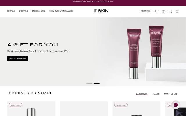 111SKIN storefront