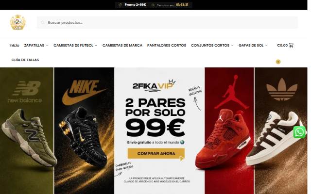 2FIKAVIP – Sneakers a precio de fabrica storefront