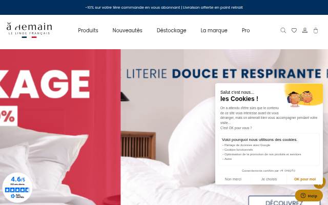 Linge de lit fabriqué en France storefront