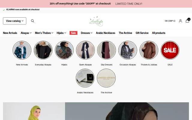 Aaliya Collections storefront