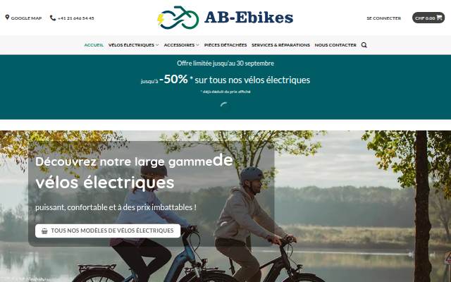 AB-Ebikes vente de vélos électriques à Lausanne storefront