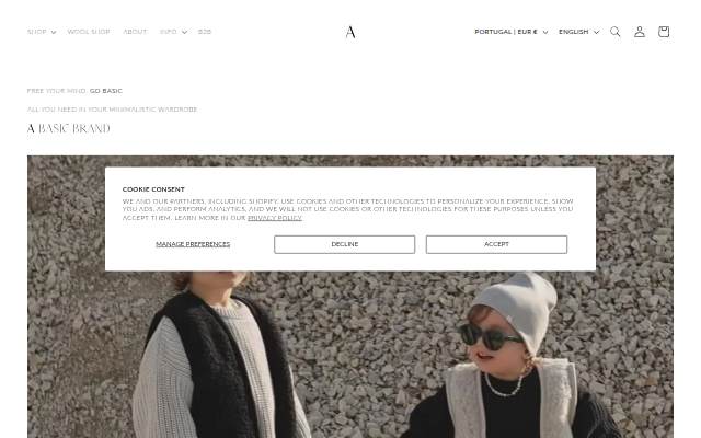 A BASIC BRAND storefront