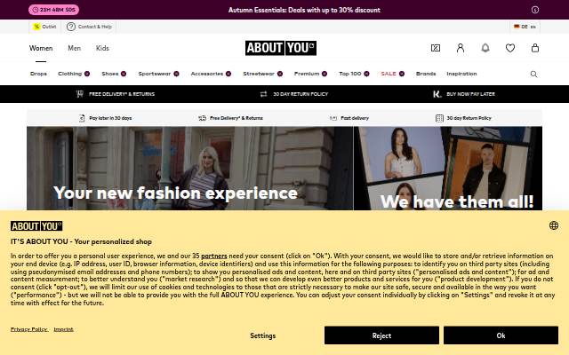 Mode online von mehr als 3.000 Top storefront