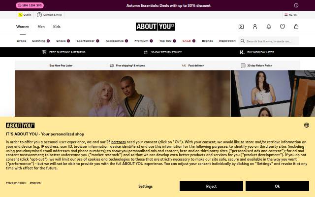 Mode online van meer dan 2000 topmerken storefront