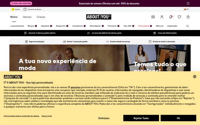 Moda online de mais de >1.500 grandes marcas storefront