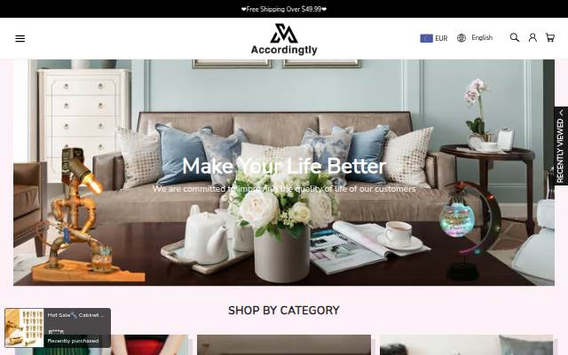 Accordingtly storefront