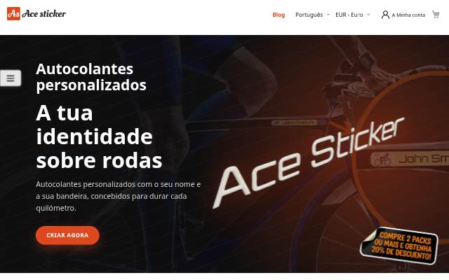 Autocolante personalizado para bicicleta e ciclismo storefront
