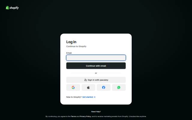Log in — Shopify storefront
