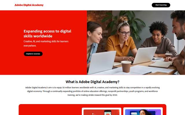 Adobe Digital Academy storefront