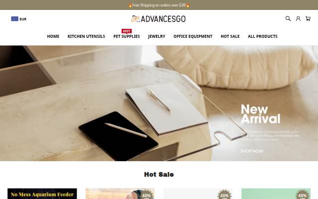 Startseite von ADVANCESGO