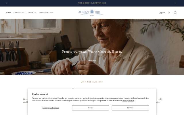 Aegean Iris storefront