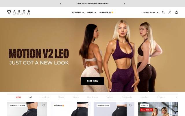 Vitrine de Aeon Athletics
