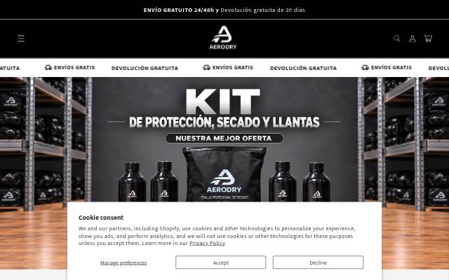 AeroDry storefront