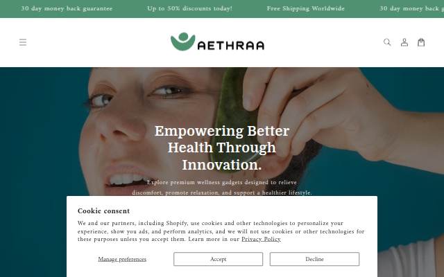 Aethraa storefront