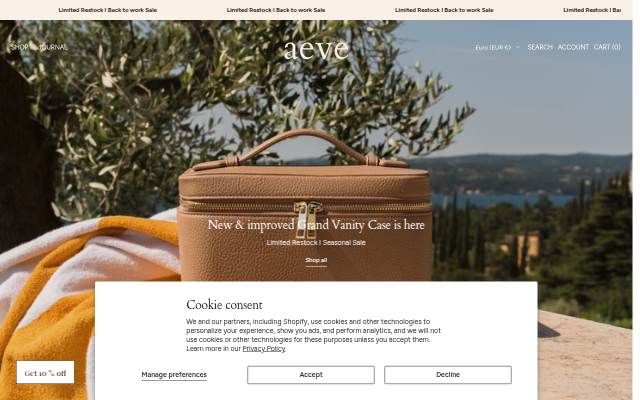 Aeve Label storefront