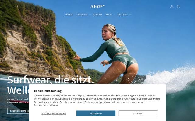 AFATO Surfwear storefront
