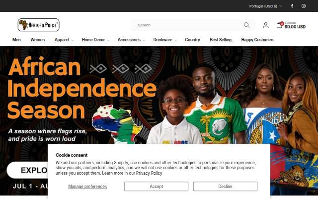 African Pride Shop storefront