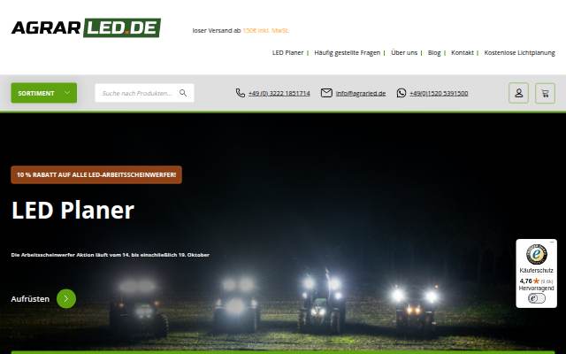 Startseite von AgrarLED.de