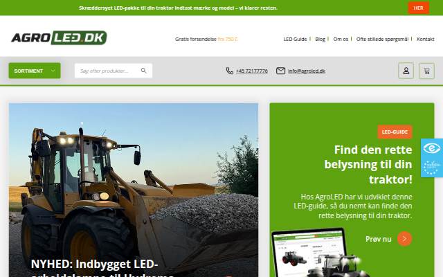 Startseite von Agroled.dk