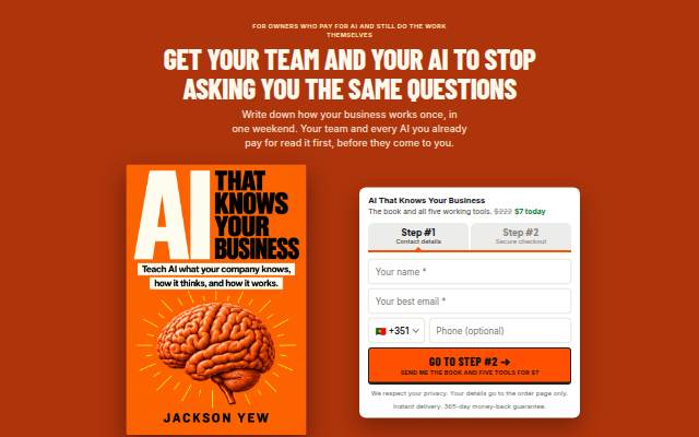 Startseite von AI That Knows Your Business by Jackson Yew