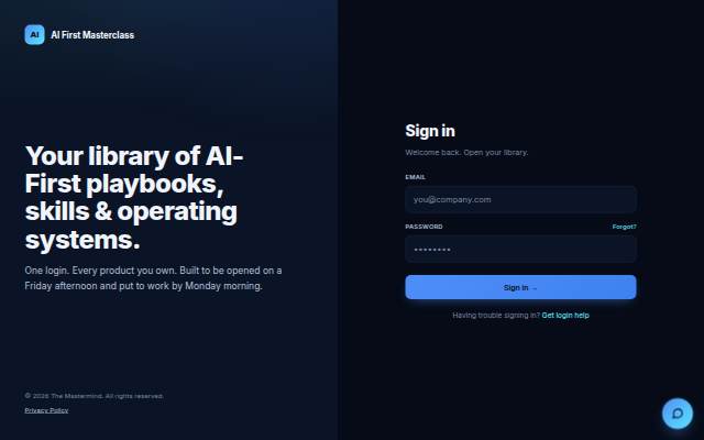 AI First Masterclass storefront