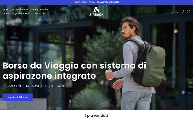 Airback Italy storefront