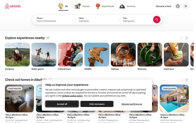 Escaparate de Airbnb