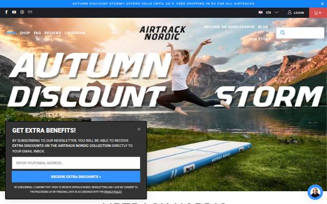 AirTrack Nordic storefront