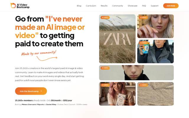AI Video Bootcamp storefront