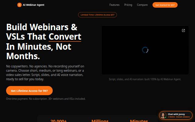 AI Webinar Agent storefront