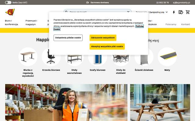 Wyposażenie i meble do biura i magazynu, warsztatu, sklepów storefront
