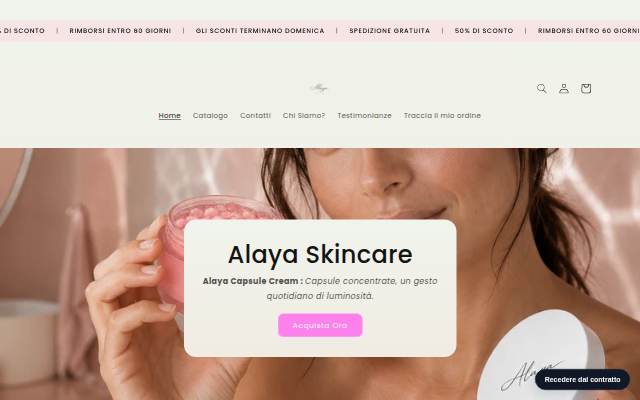 Alaya Skincare storefront