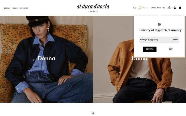 Al Duca d’Aosta Negozio Online: Moda di Lusso Donna e Uomo storefront