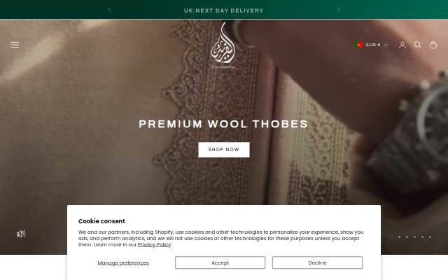 Al-Fareed Clothing storefront