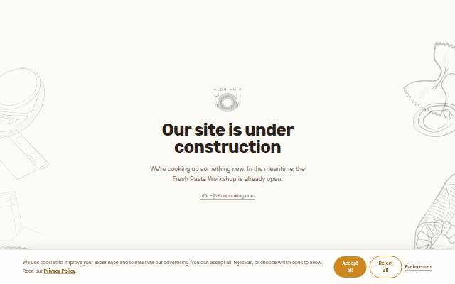 Alon Cooking — Site Under Construction storefront