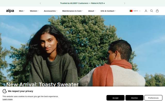 Alpaknitwear.com storefront