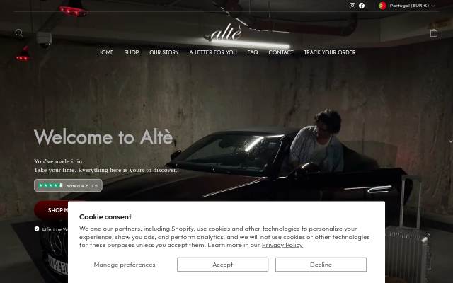 Altè Luggage storefront