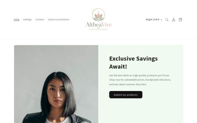 AltheaVive storefront