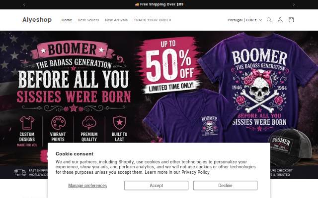 Alyeshop storefront