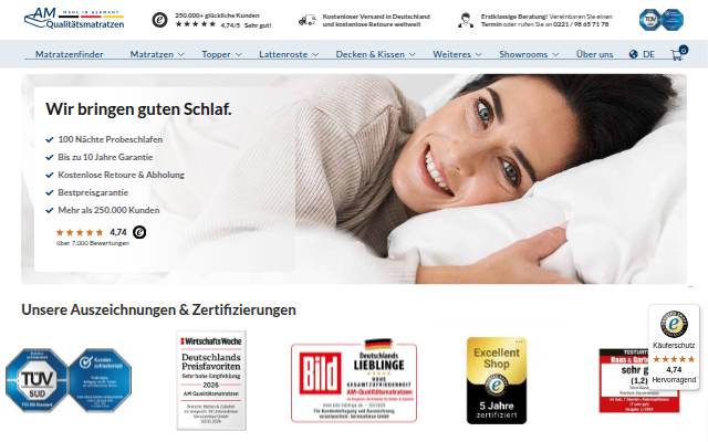AM-Qualitätsmatratzen.de storefront