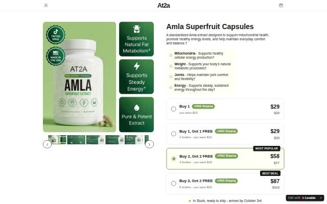 Vitrine de Amla Superfruit Capsules