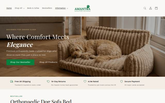 Startseite von Amantra Pets