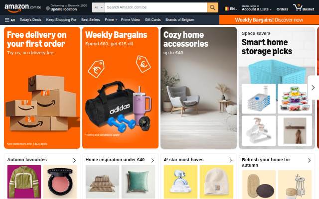 amazon.com.be storefront