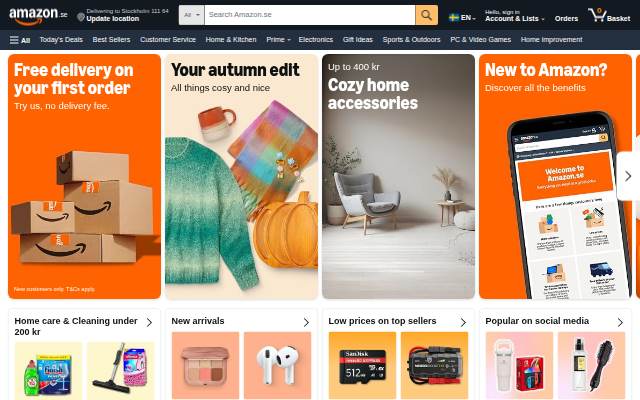 amazon.se storefront