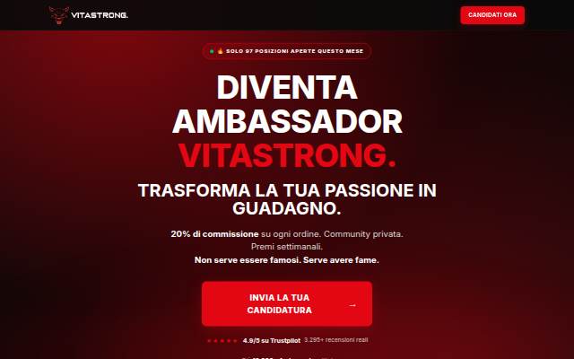 Diventa Ambassador Vitastrong storefront