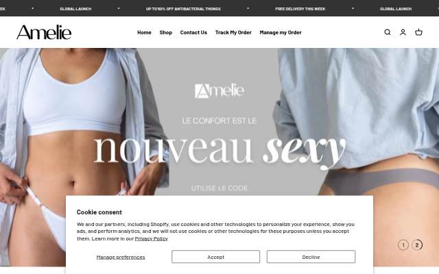 Amelie UK storefront